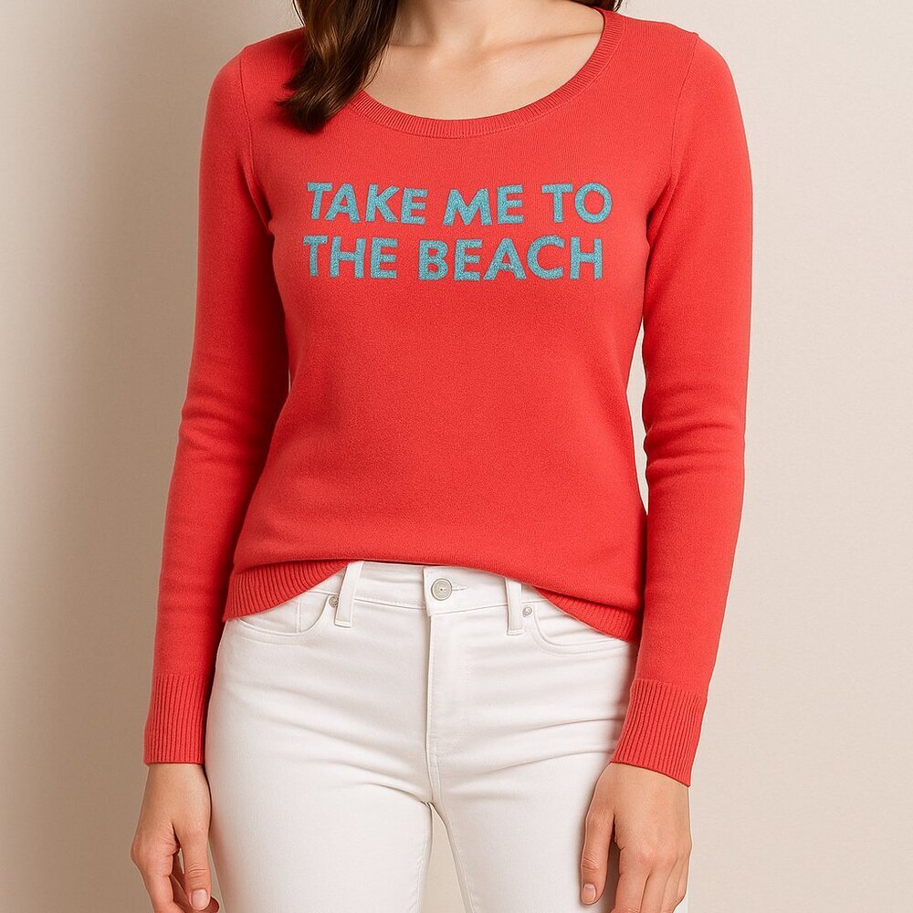 Lilly Pulitzer Marielle Sweater Small Watermelon Take Me to the Beach